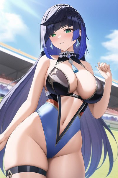 NovelAIで夜蘭さんをレースクイーンにしてみた