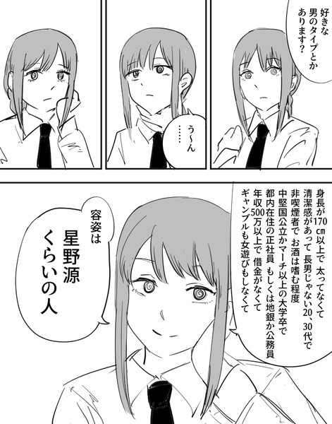 普通の男 が好きな世界線のマキマさん Tenten さんのイラスト ニコニコ静画 イラスト