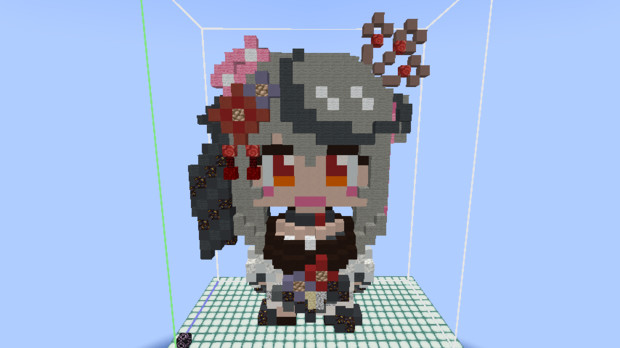 マインクラフトで作った沙花叉クロヱ 正月ver みずく あまみすく さんのイラスト ニコニコ静画 イラスト