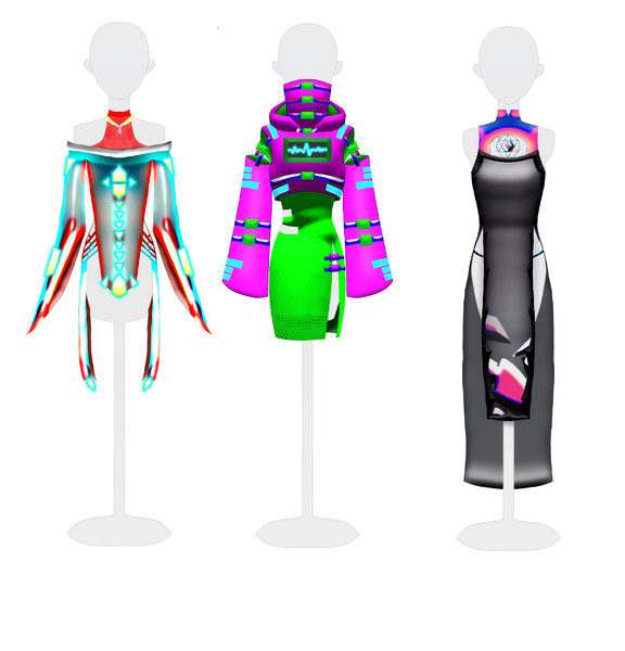 サイバー風衣装デザイン3種 夕ティウス太師 さんのイラスト ニコニコ静画 イラスト