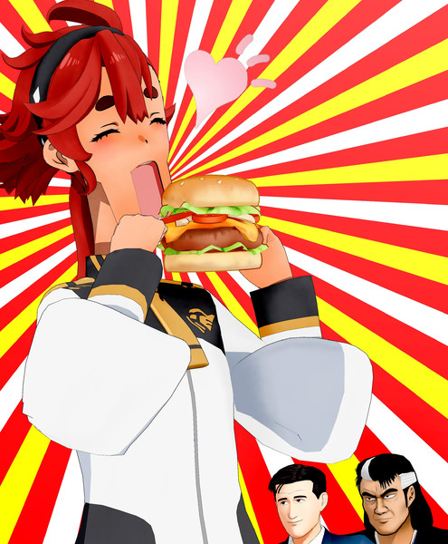 ハンバーガーを食べるたぬきちゃん 土寺明日丸 さんのイラスト ニコニコ静画 イラスト