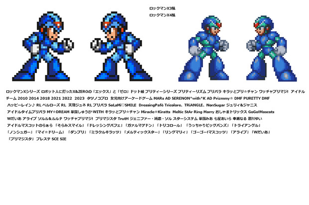 ドット絵 「エックス」左右 X3 X4 Ver.PS アイドルチーム / zuki