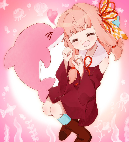 ピンクのイルカと茜ちゃん