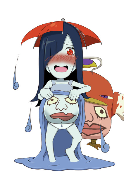 リクエストイラスト（はらおドリに取り憑かれた雨女）