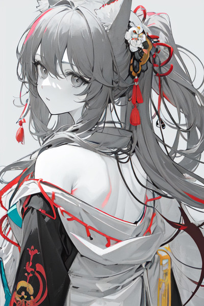 和服の猫耳少女