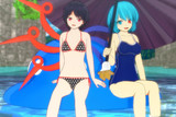 水着で涼むこがぬえ