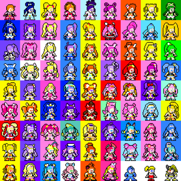 ドット絵「プリキュアオールスターズ」 ロックマン風 2023 集合