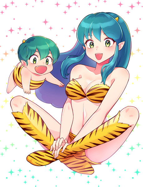 ラムちゃん　テンちゃん　セル画 うる星やつら ラムちゃん 諸星あたる テンちゃん 錯乱坊 セル画