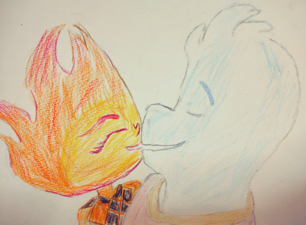 エンバーとウェイドは幸せなキスをして終了