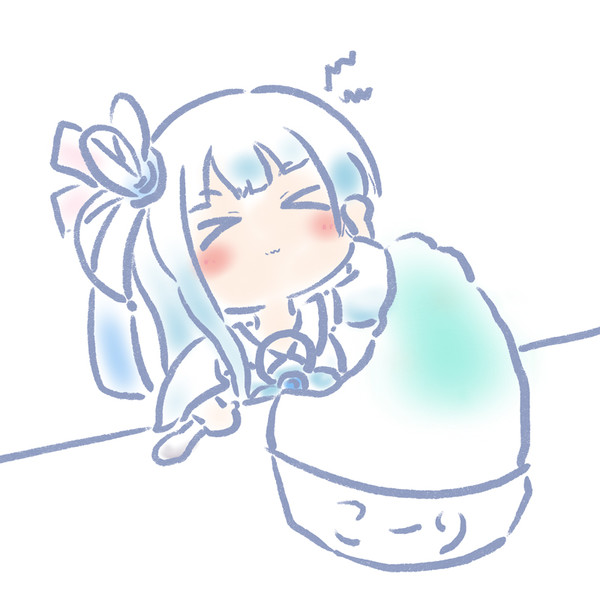あいすくりーむ ずつうの あおいちゃん。