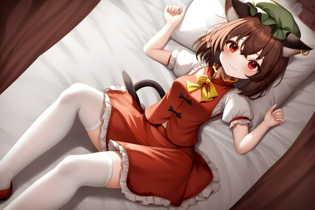 布団を占領する橙ちゃん