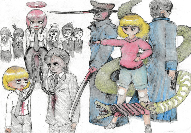 孫と沢渡 / 亡羊補牢 さんのイラスト ニコニコ静画 (イラスト)