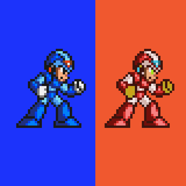 ドット絵「エックスとエックス零式WR」Ver.2 ロックマンX2風