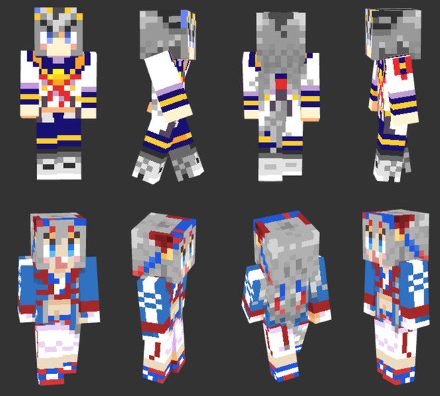 ウマ娘　オグリキャップ＆タマモクロス　マインクラフトスキン全体図