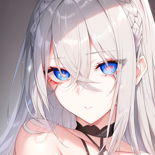 イラスト原画　銀髪少女の眼差し「の女」 イラスト原画 銀髪少女の眼差し「ウクライナの女」 イラスト原画