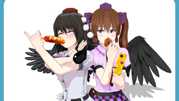 セルフ食レポする二人