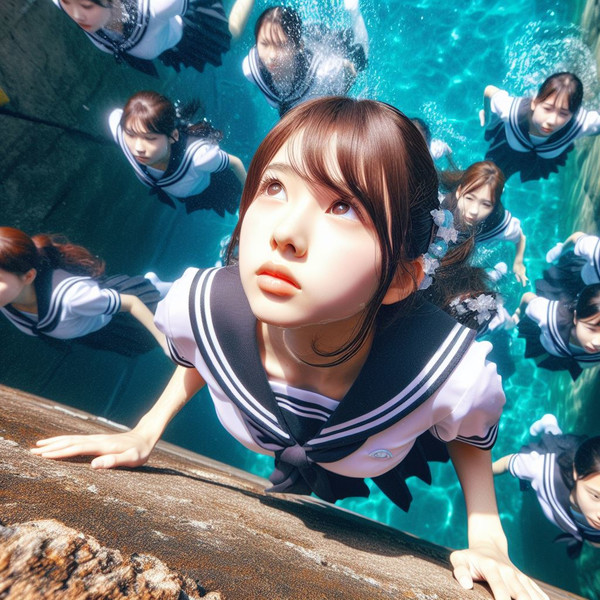 飛び込み練習中 / 久保田麻衣 さんのイラスト ニコニコ静画 (イラスト)