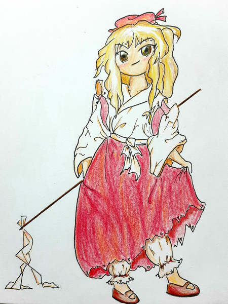 蓬莱少女繪より「神道国幻想 」金髪の謎巫女さん / 蒼玉亭権兵衛 蓬莱少女繪より「神道国幻想 」金髪の謎巫女さん / 蒼玉亭権兵衛