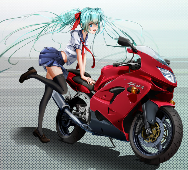 イラスト カワサキNinja ZX-9R（青） : MotorParade - 通販