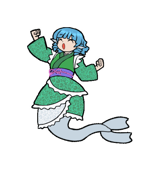 421 わかさぎ姫【東方Project 立ち絵素材 透過GIF】 / 二ノ瀬