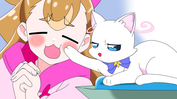 白猫ユキちゃんの猫パンチ
