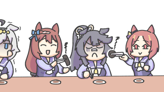 焼肉シミュレーターするウマ娘。