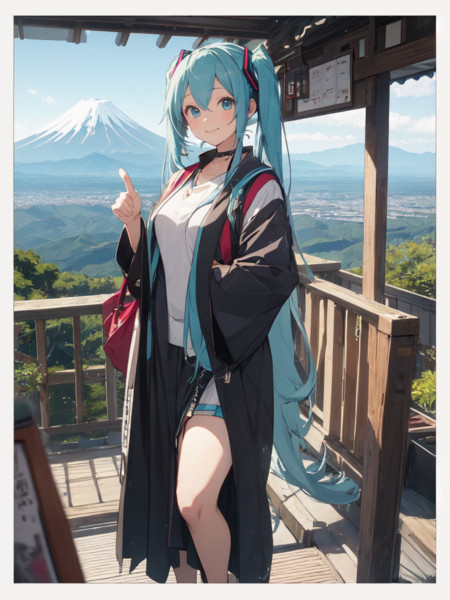 富士山観光する初音ミク