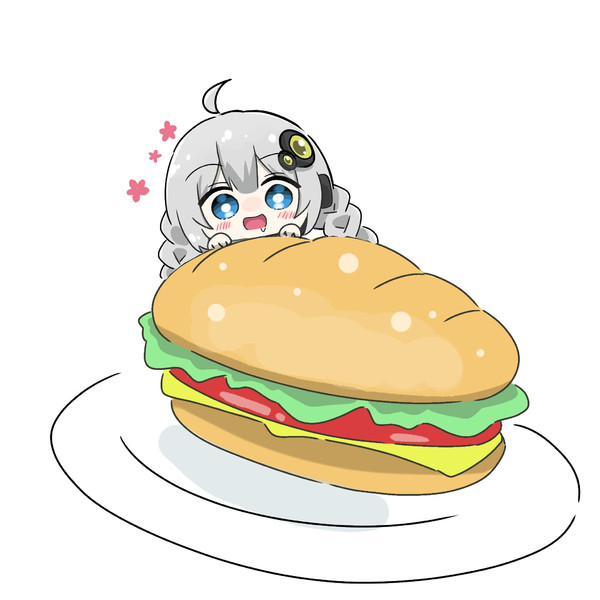 サンドイッチを狙うあかりさん