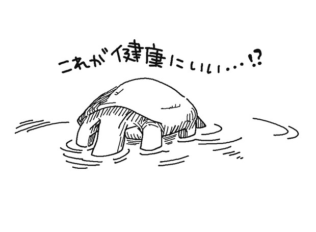 半身浴するクサガメ