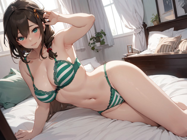 ネギ色のランジェリーの時雨(艦これ)