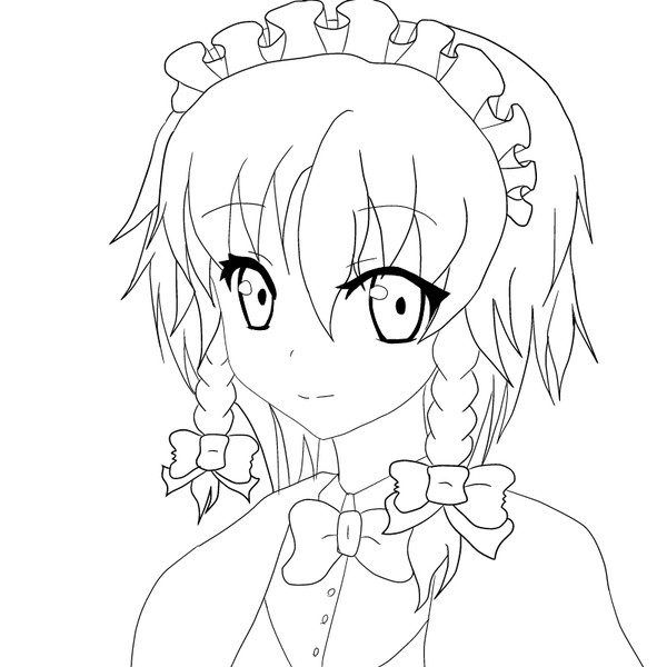 咲夜さん 線画 らじっか さんのイラスト ニコニコ静画 イラスト