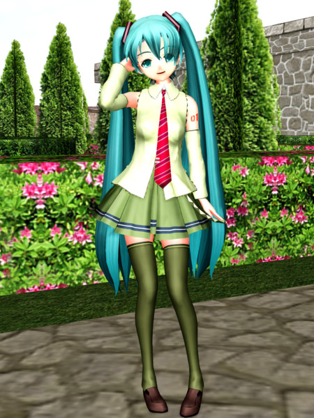 元青いトリさんに投稿した静画ー緑系制服風03