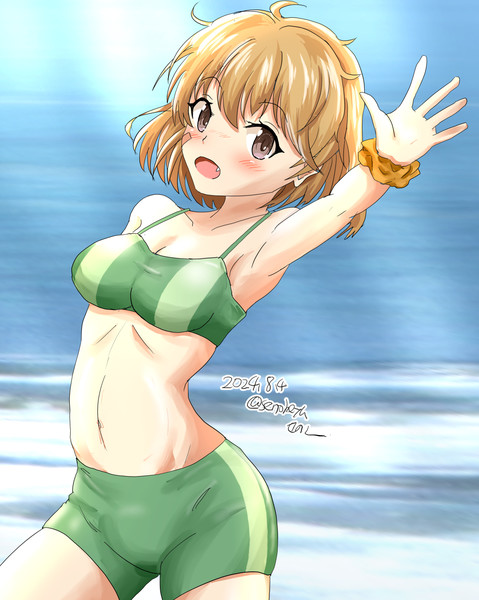 アニメ風手描き水着イラスト 水着朧ちゃん / せのん さんのイラスト - ニコニコ静画(イラスト)