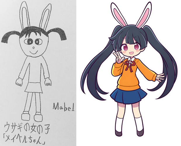 ウサギの女の子「メイベルちゃん」＆ぷよぷよ風メイベルちゃん