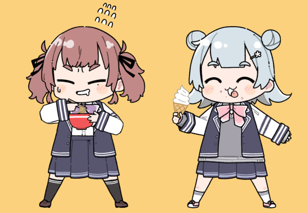パイセンとタチバナの立ち絵