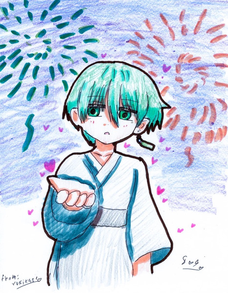 花火大会で