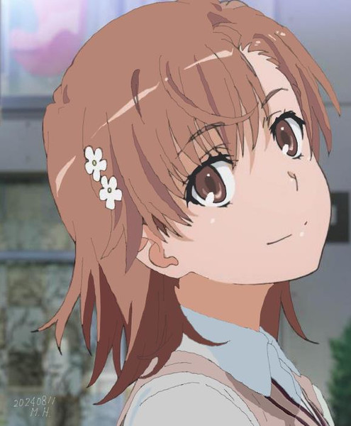 【また描いてみた】御坂美琴（アニメ公式サイトキャラ紹介ページスクショ）2024.8.11投稿