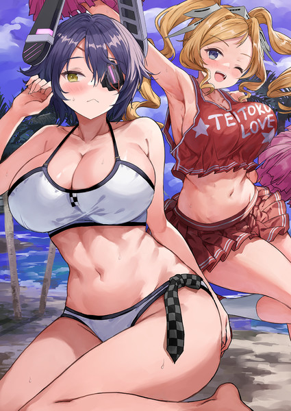 コミケ104新刊その１『胸部装甲おおきめ！な艦娘イラストまとめ５』表紙(文字無し)