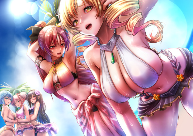 まどマギ真夏のビーチ
