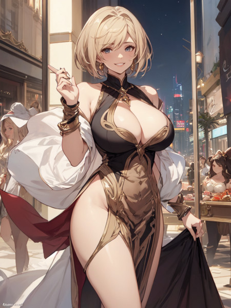 ドバイのショッピングモールを威風堂々と闊歩するジータちゃん