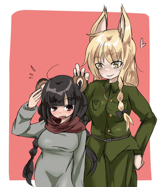 狸耳みどちゃと狐耳まこちゃ