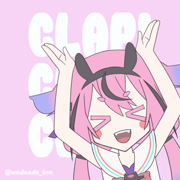 [素材][GIF] 手を叩くヒメミコ素材