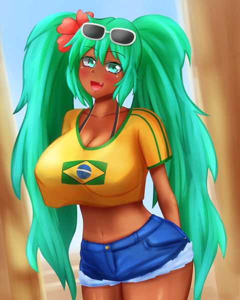 ブラジリアンミクさん描いてみました