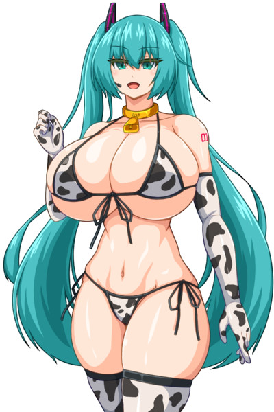 牛柄ビキニのミクさん
