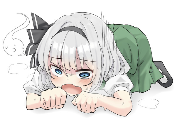 動き過ぎて疲れた妖夢ちゃん