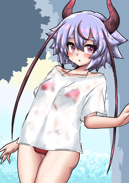 今日のビキニ透けTシャツ