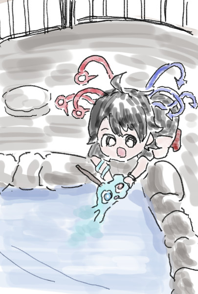 洗われるわたがし