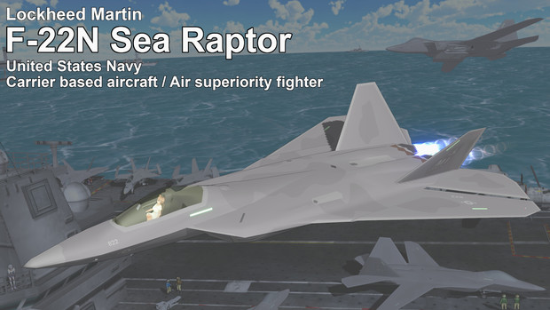 【MMDモデル配布】F-22N Sea Raptor 艦上戦闘機
