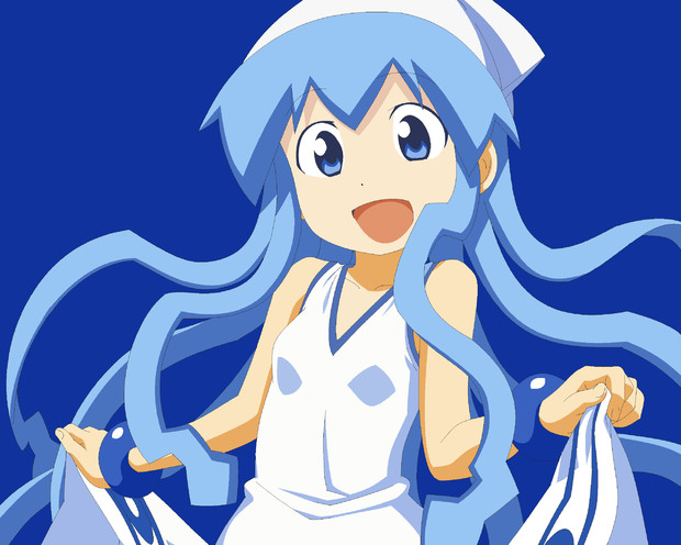 マウスのみで描いた壁紙用イカ娘 くぎみったん さんのイラスト ニコニコ静画 イラスト