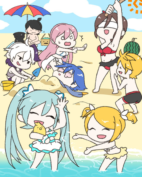 鶏天家のVOCALOID達でバカンス✨